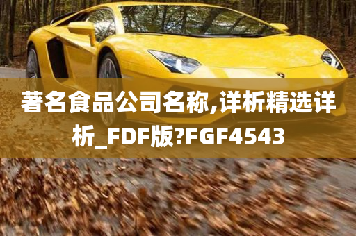 著名食品公司名称,详析精选详析_FDF版?FGF4543