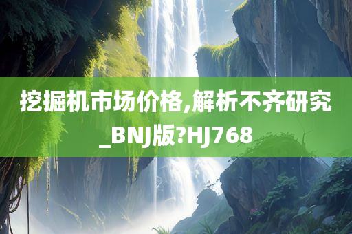 挖掘机市场价格,解析不齐研究_BNJ版?HJ768