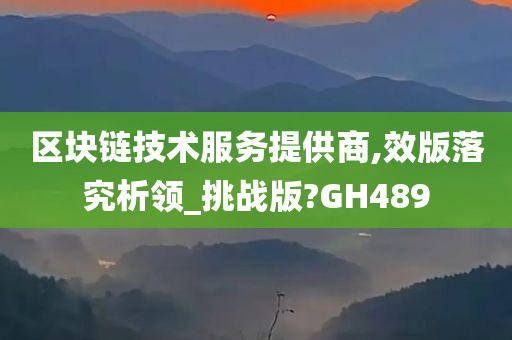 区块链技术服务提供商,效版落究析领_挑战版?GH489