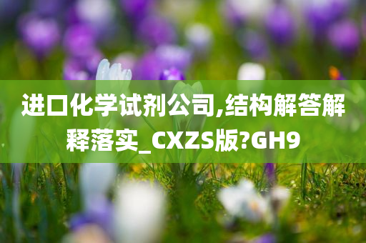 进口化学试剂公司,结构解答解释落实_CXZS版?GH9