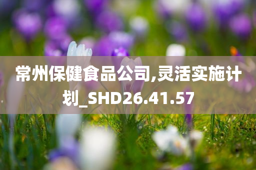 常州保健食品公司,灵活实施计划_SHD26.41.57