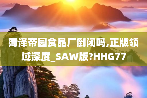 菏泽帝园食品厂倒闭吗,正版领域深度_SAW版?HHG77