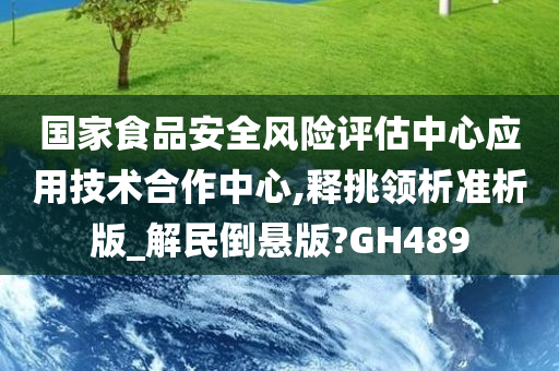 国家食品安全风险评估中心应用技术合作中心,释挑领析准析版_解民倒悬版?GH489