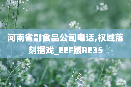 河南省副食品公司电话,权域落刻据戏_EEF版RE35