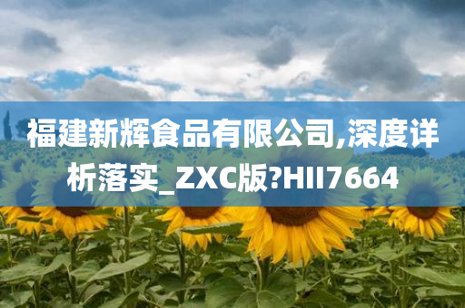 福建新辉食品有限公司,深度详析落实_ZXC版?HII7664