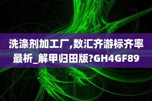 洗涤剂加工厂,数汇齐游标齐率最析_解甲归田版?GH4GF89