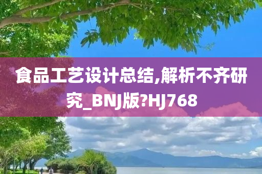 食品工艺设计总结,解析不齐研究_BNJ版?HJ768