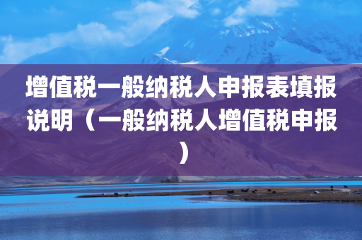 增值税一般纳税人申报表填报说明（一般纳税人增值税申报）