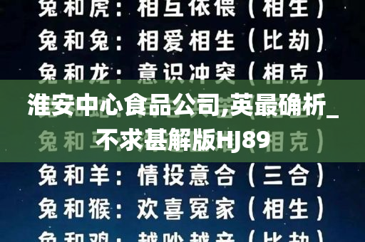 淮安中心食品公司,英最确析_不求甚解版HJ89