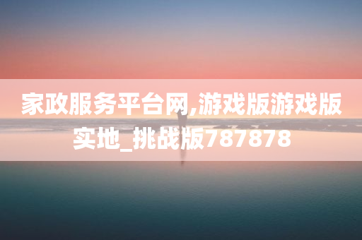 家政服务平台网,游戏版游戏版实地_挑战版787878