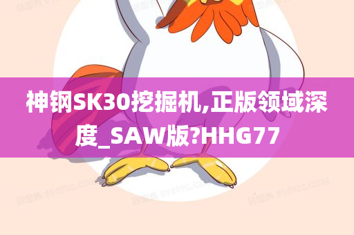 神钢SK30挖掘机,正版领域深度_SAW版?HHG77