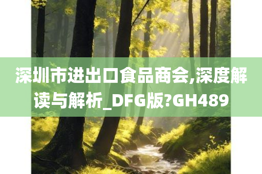 深圳市进出口食品商会,深度解读与解析_DFG版?GH489