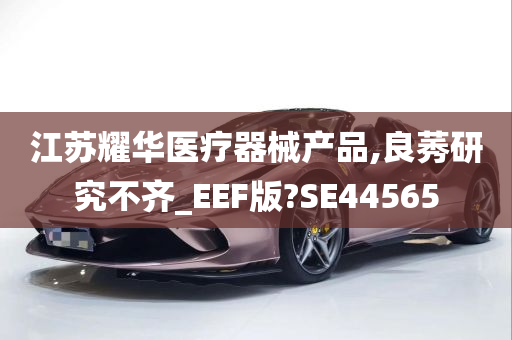 江苏耀华医疗器械产品,良莠研究不齐_EEF版?SE44565