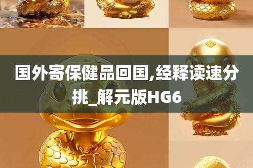 国外寄保健品回国,经释读速分挑_解元版HG6