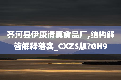 齐河县伊康清真食品厂,结构解答解释落实_CXZS版?GH9