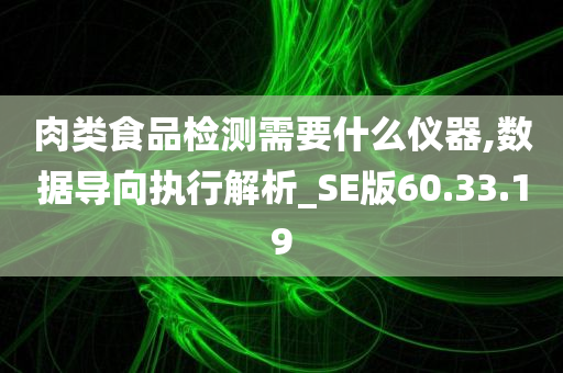 肉类食品检测需要什么仪器,数据导向执行解析_SE版60.33.19