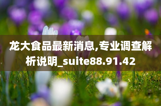 龙大食品最新消息,专业调查解析说明_suite88.91.42