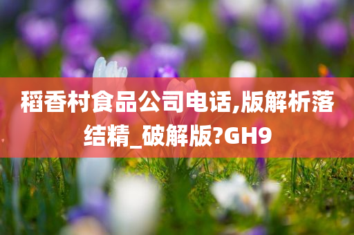 稻香村食品公司电话,版解析落结精_破解版?GH9