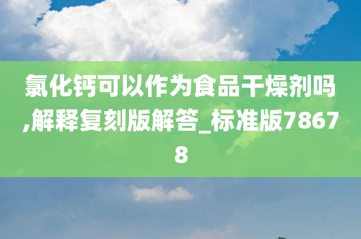 氯化钙可以作为食品干燥剂吗,解释复刻版解答_标准版78678