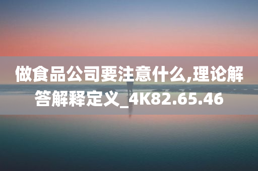 做食品公司要注意什么,理论解答解释定义_4K82.65.46