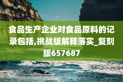 食品生产企业对食品原料的记录包括,挑战版解释落实_复刻版657687