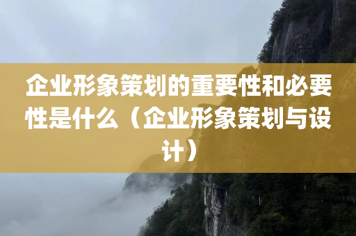 企业形象策划的重要性和必要性是什么（企业形象策划与设计）