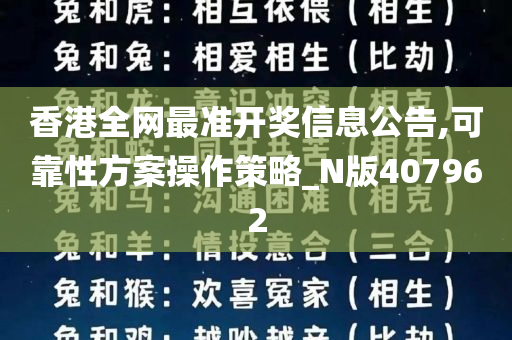 香港全网最准开奖信息公告,可靠性方案操作策略_N版407962