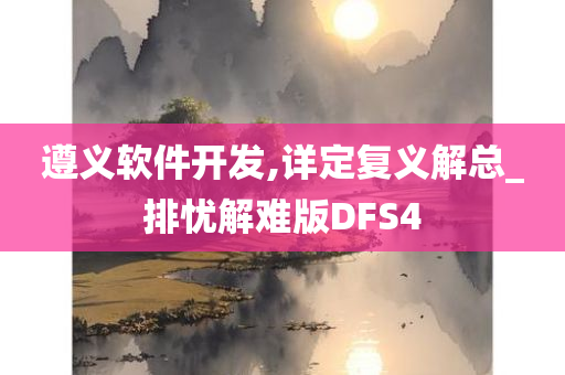 遵义软件开发,详定复义解总_排忧解难版DFS4