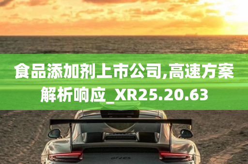 食品添加剂上市公司,高速方案解析响应_XR25.20.63