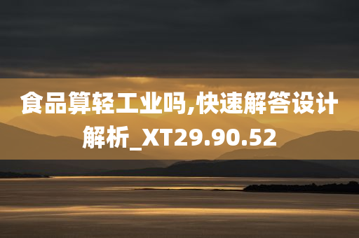 食品算轻工业吗,快速解答设计解析_XT29.90.52