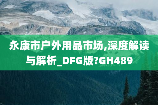 永康市户外用品市场,深度解读与解析_DFG版?GH489