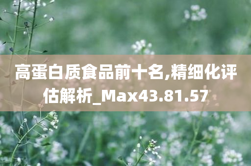 高蛋白质食品前十名,精细化评估解析_Max43.81.57