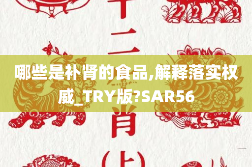 哪些是补肾的食品,解释落实权威_TRY版?SAR56