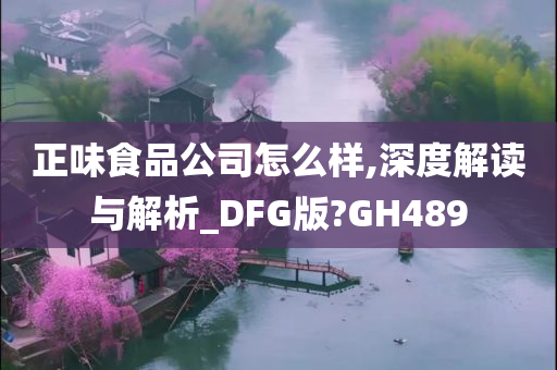 正味食品公司怎么样,深度解读与解析_DFG版?GH489