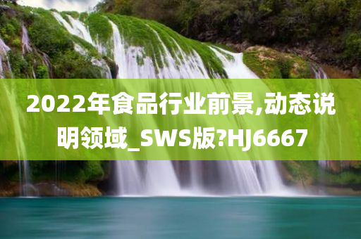 2022年食品行业前景,动态说明领域_SWS版?HJ6667