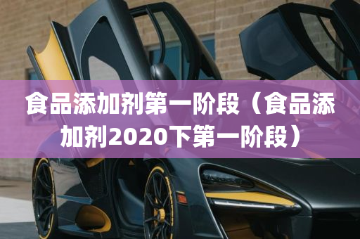 食品添加剂第一阶段（食品添加剂2020下第一阶段）