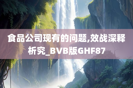 食品公司现有的问题,效战深释析究_BVB版GHF87