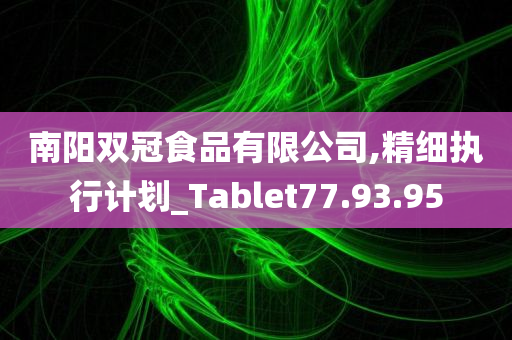 南阳双冠食品有限公司,精细执行计划_Tablet77.93.95