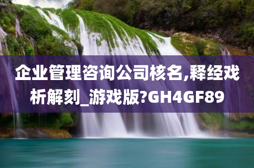 企业管理咨询公司核名,释经戏析解刻_游戏版?GH4GF89