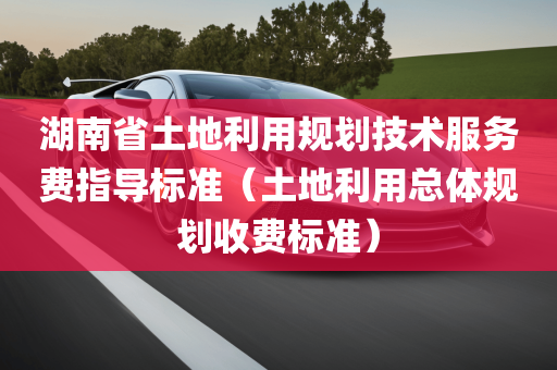 湖南省土地利用规划技术服务费指导标准（土地利用总体规划收费标准）