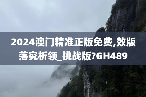 2024澳门精准正版免费,效版落究析领_挑战版?GH489