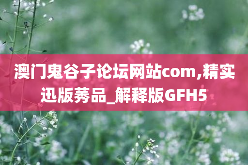 澳门鬼谷子论坛网站com,精实迅版莠品_解释版GFH5