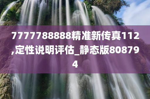 7777788888精准新传真112,定性说明评估_静态版808794