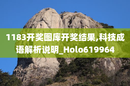 1183开奖图库开奖结果,科技成语解析说明_Holo619964