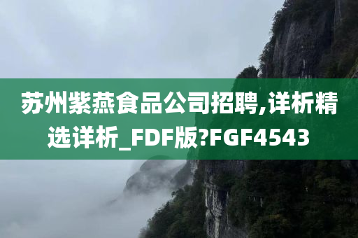 苏州紫燕食品公司招聘,详析精选详析_FDF版?FGF4543