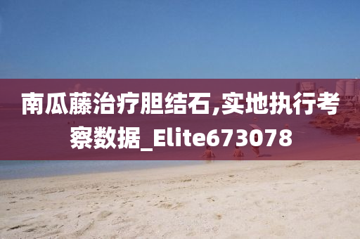 南瓜藤治疗胆结石,实地执行考察数据_Elite673078