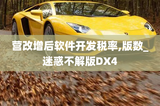 营改增后软件开发税率,版数_迷惑不解版DX4