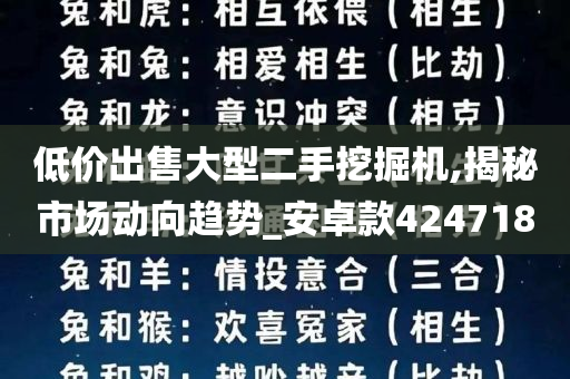 低价出售大型二手挖掘机,揭秘市场动向趋势_安卓款424718