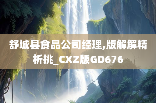 舒城县食品公司经理,版解解精析挑_CXZ版GD676