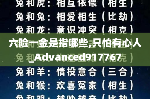 六险一金是指哪些,只怕有心人_Advanced917767